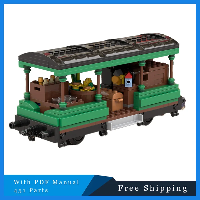 451 قطعة MOC للتحويل قاطرة البخار Moc اللبنات لتقوم بها بنفسك تجميع الطوب المرور التعليمية الإبداعية عرض اللعب الهدايا
