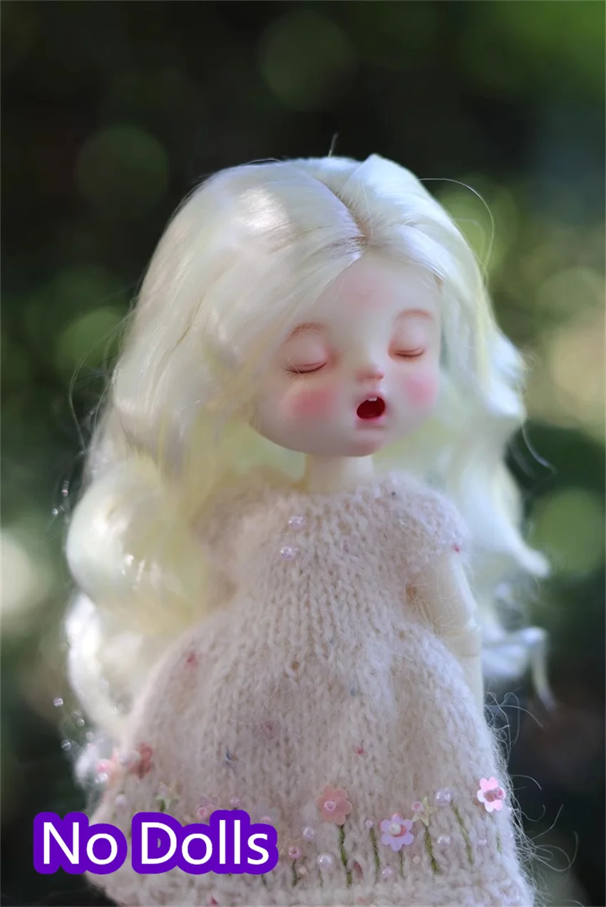 BJDドールウィッグ エレガント 1/8 ガールズ ゴールデン グレー ブラック ソフトミルクシルク ウェービー ロング カールヘア デイリー おもちゃ ギフト BJDドールアクセサリー