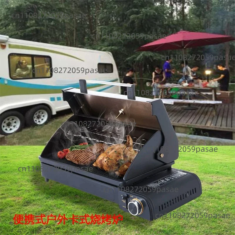 Camping Multi Gas Grill Portable   Stove Grill Folding Charcoal   Stainless Steel Grill Cooking Picnic Barbecue Tools