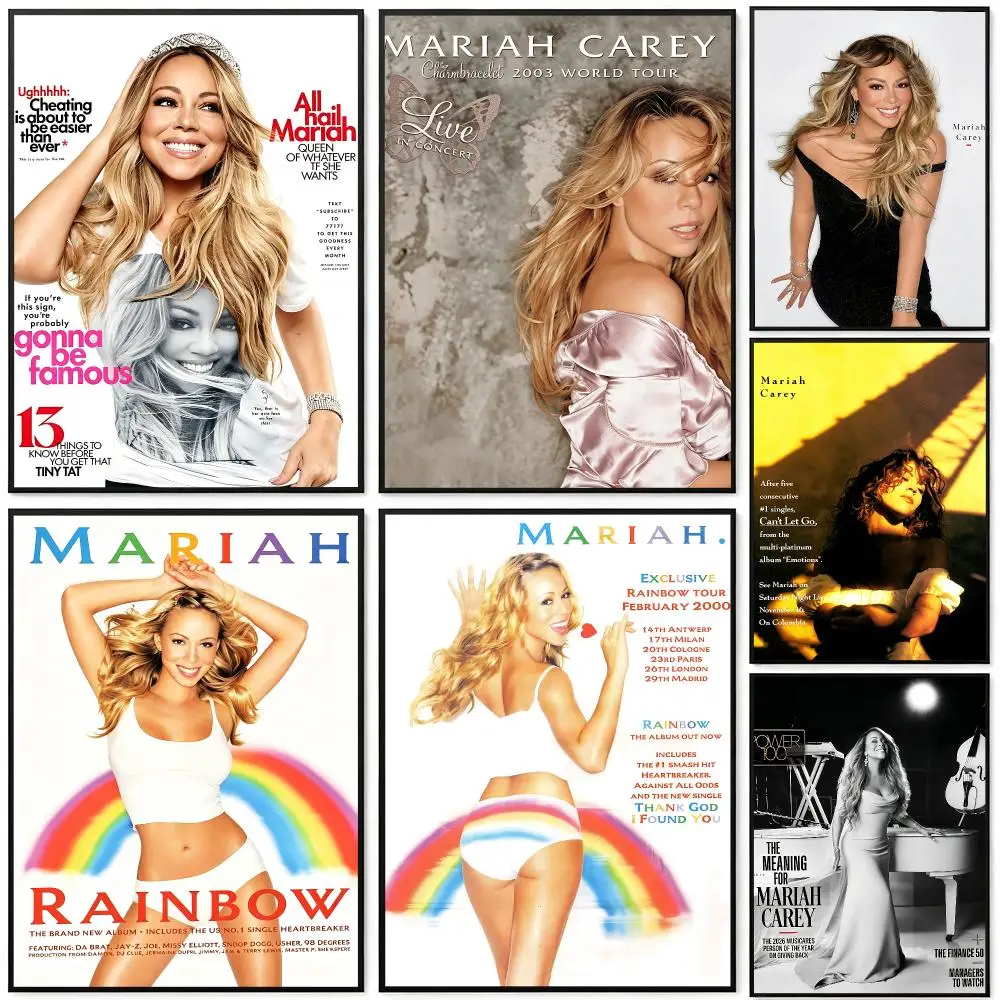 Music Mariah Carey Poster Poster HD Printing Cyberpunk Style Wall Art Home Decor For Gaming Room Living Room Bedroom Gift Idea