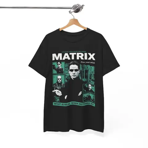 The Matrix Movie T-Shirt, Free Your Mind Graphic Tee, 90s Movie T-Shirt Summer unisex Loose and Breathable cotton T-shirt