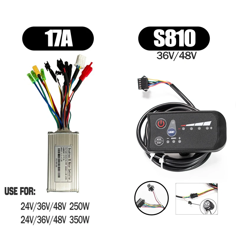 17A Sensorless Ebike Controller for Electric Bike 250W 350W Sine Wave Controller with Display S966 NFC Display V889 Uart2 image 3