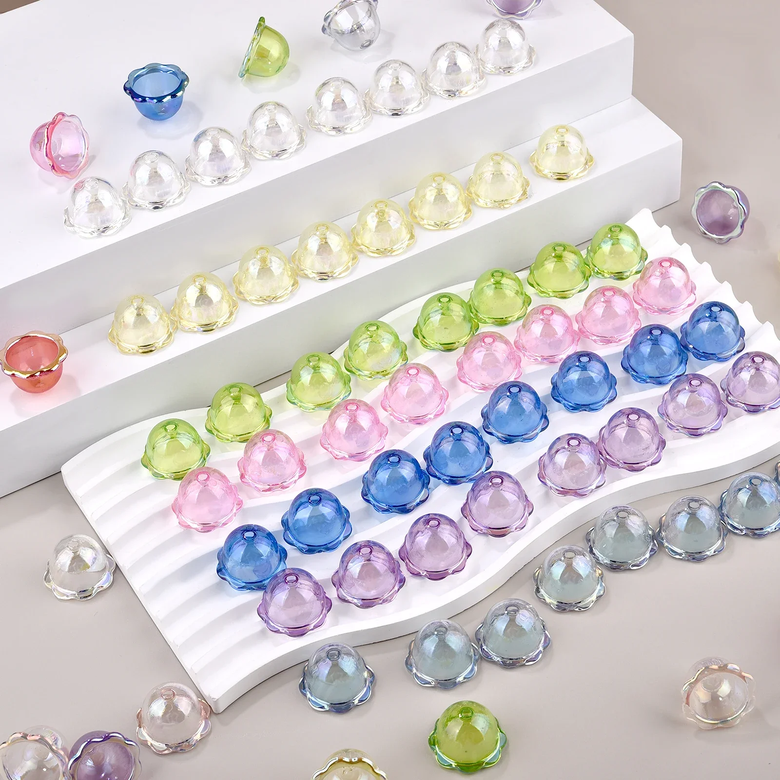 10 قطعة مجسمة زهرة شكل قلادة اكسسوارات جرس صغير DIY بها بنفسك القرط قلادة Phonechain بها بنفسك مجوهرات اكسسوارات