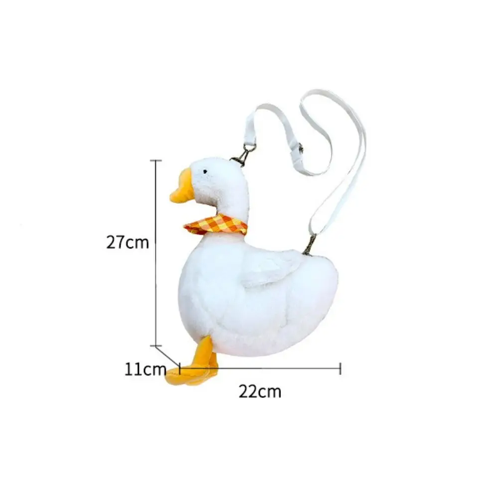 Big White Goose Crossbody Bag New Cartoon Cute Duck Children\'s Shoulder Bag Backpack Soft Cute Girl Fluffy Doll Bag