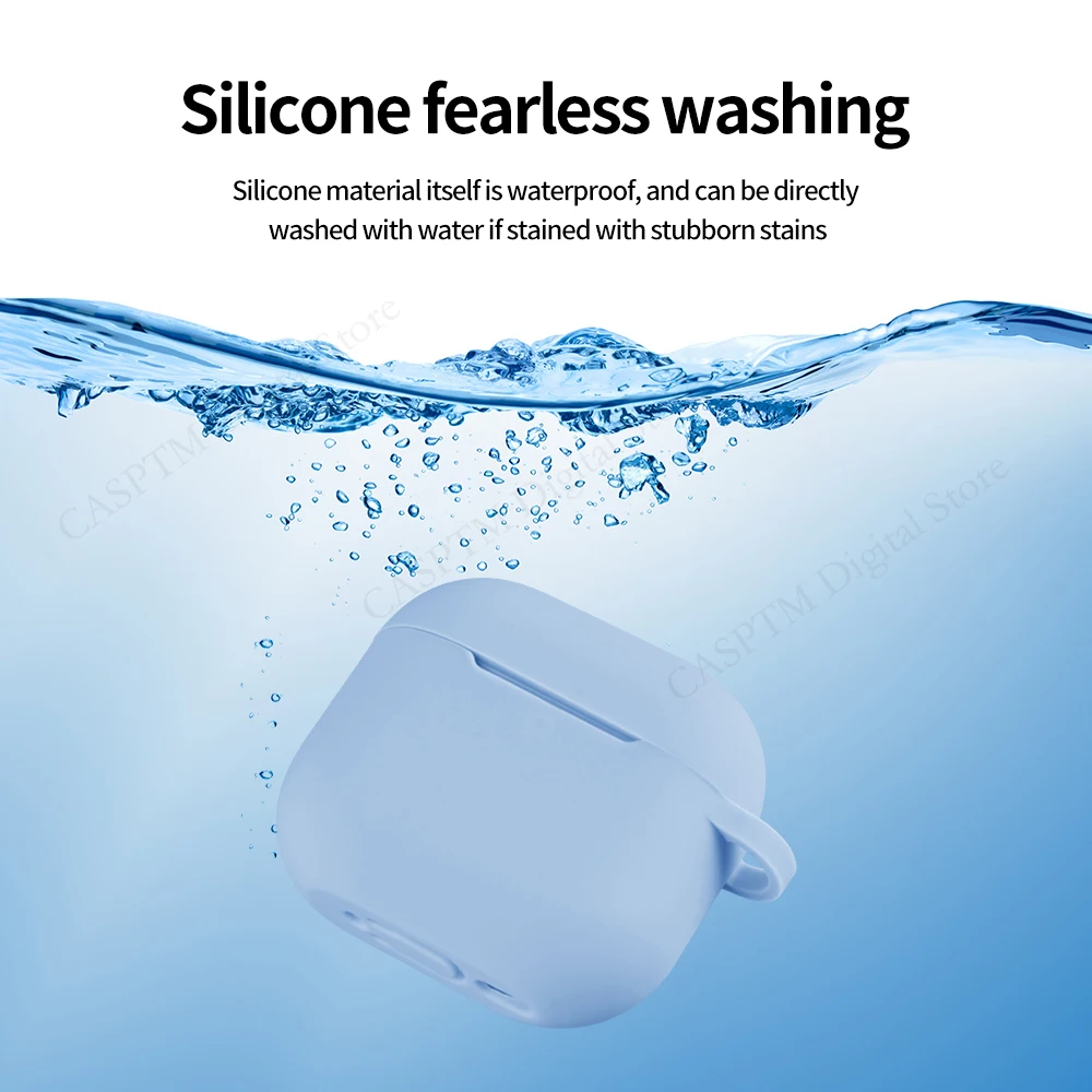 حافظة لهاتف أبل AirPods 4 حافظات ملحقات سماعة الرأس سماعة رأس بخاصية البلوتوث غطاء سيليكون لأجهزة Airpods 4 2024 Coque Fundas مع خطاف