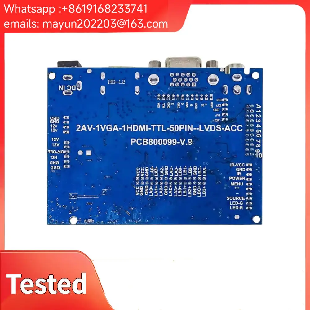 TTL LVDS LCD Controller Board: HDMI/VGA/2AV 50PIN for AT070TN90/92/94 (VS-TY2662-V1).