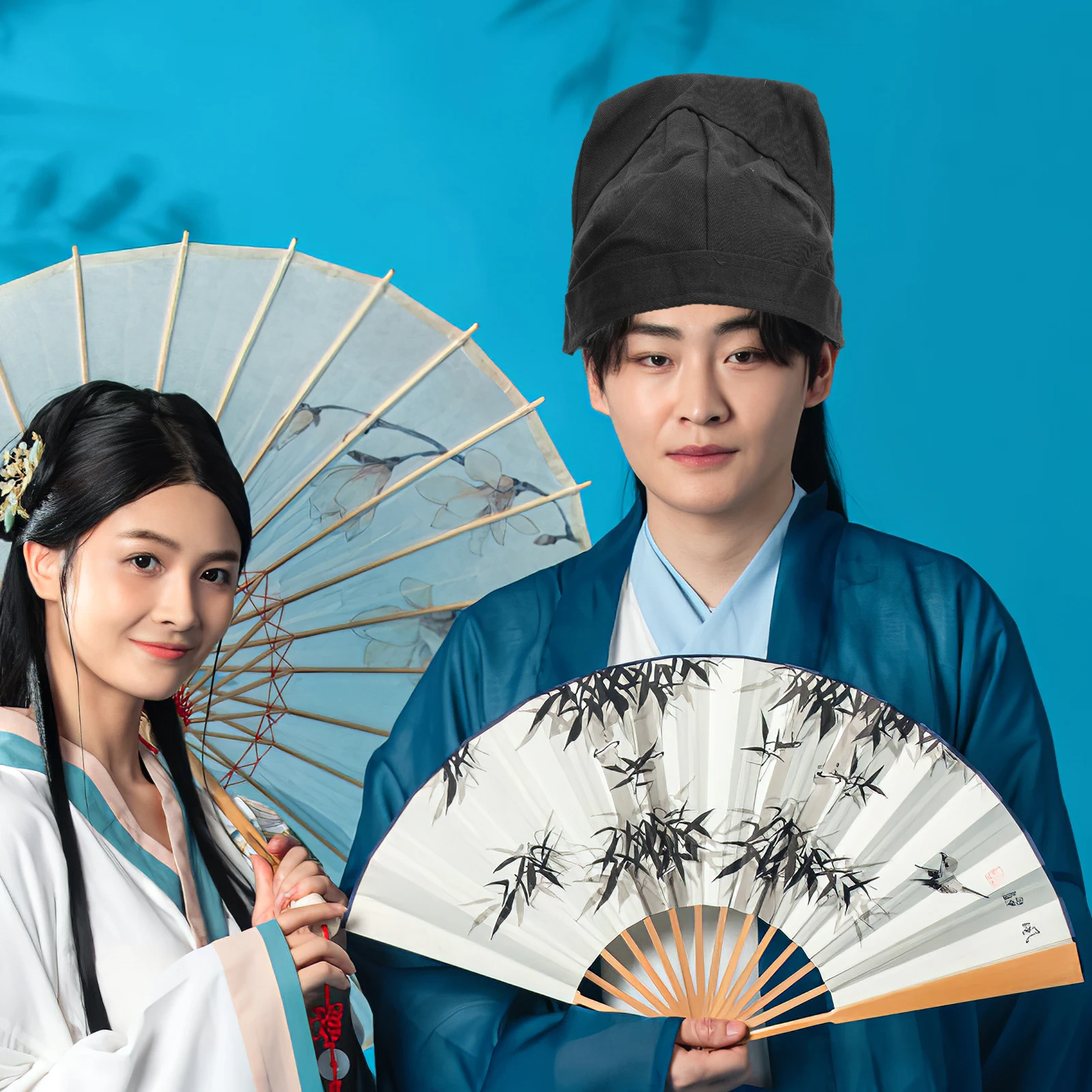 

s Chinese Style Cosplay Party Hat Retro Festive Cotton Adult Costume Lightweight Traditional Headgear Stage Performance