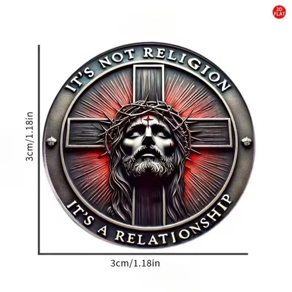 Thorn Crown Cross Drop Glue Printing Brooch The Covenant of Faith Jesus Flat Brooches Decorative Accessories for Suit Coat Pins