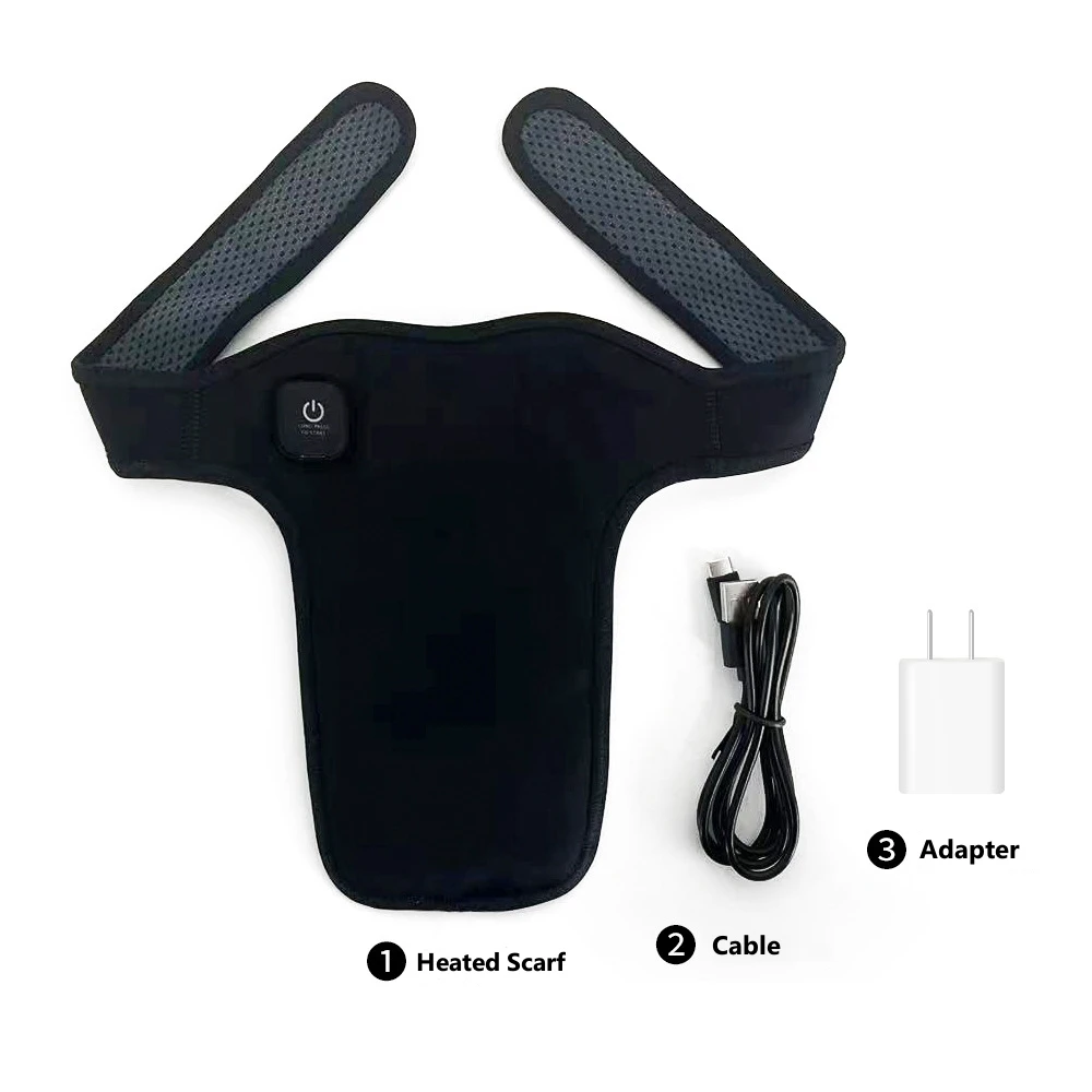 แผ่นทําความร้อนคอไร้สาย เครื่องอุ่นคอ เครื่องทําความร้อนห่อคอแบบอุ่น แบตเตอรี่ลิเธียม 3000mAh แทรกพร้อมสายรัดแม่เหล็กปรับระดับได้