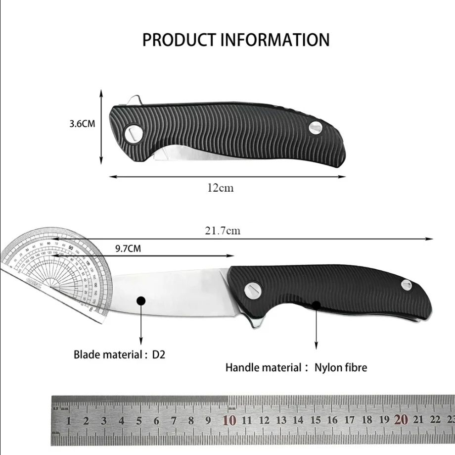 Russian Style Bearing Flipper Assisted Pocket Folding Knife D2 Blade G10 Handle Outdoor Tactical Knives Hunting Camping EDC Tool