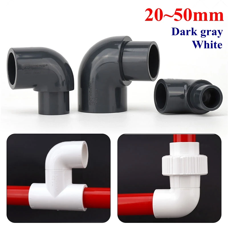UPVC 90° Single Socket Elbow,Male Female Insert Elbow Connector,Water Pipe Corner Bend for Irrigation Aquarium,PVC Pipe Fittings