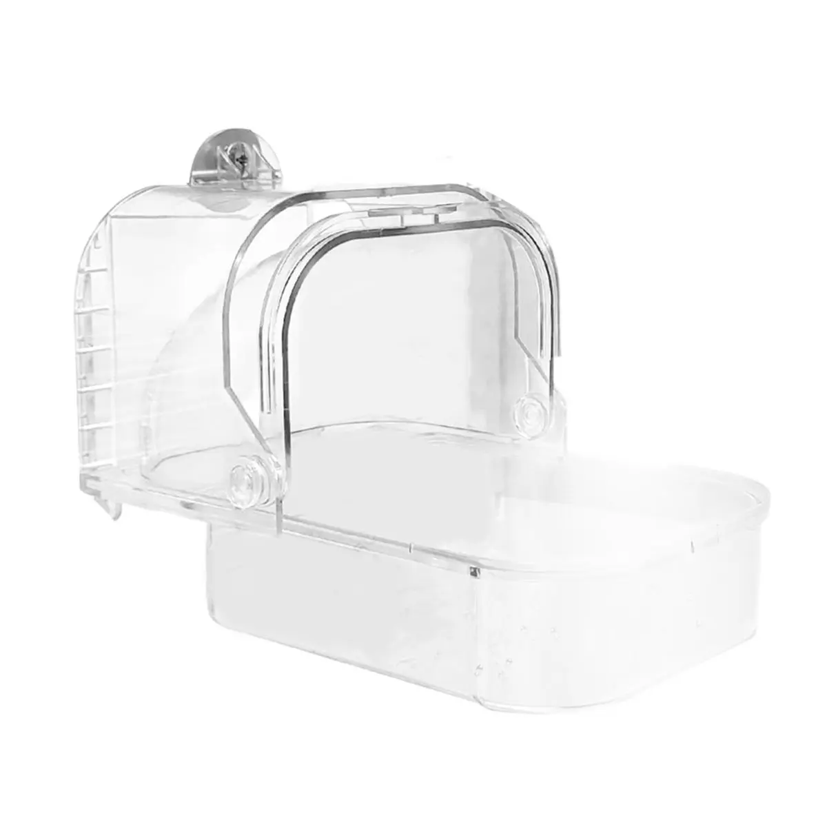 A78I Bird Bath for Cage, Plastic Water Bowl Feeder for Pet Birds, Parrot Bathtub with Hanging Hooks for Little Bird Parrots