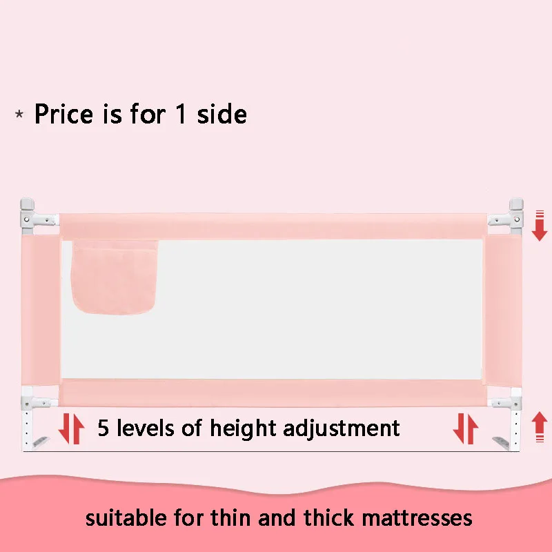 180cm 1-pcs Baby Bed Rails Safety Fence Bedrail Adjustable Height Children Rail Guard Babies Barrier for Baby Bed Guardrails