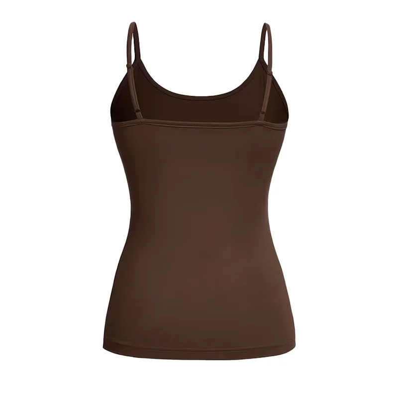 Summer Fashion Versatile Casual Breathable Micro Elastic Fabric Sleeveless Strap Top New Women Tank Top Strap Slim Top