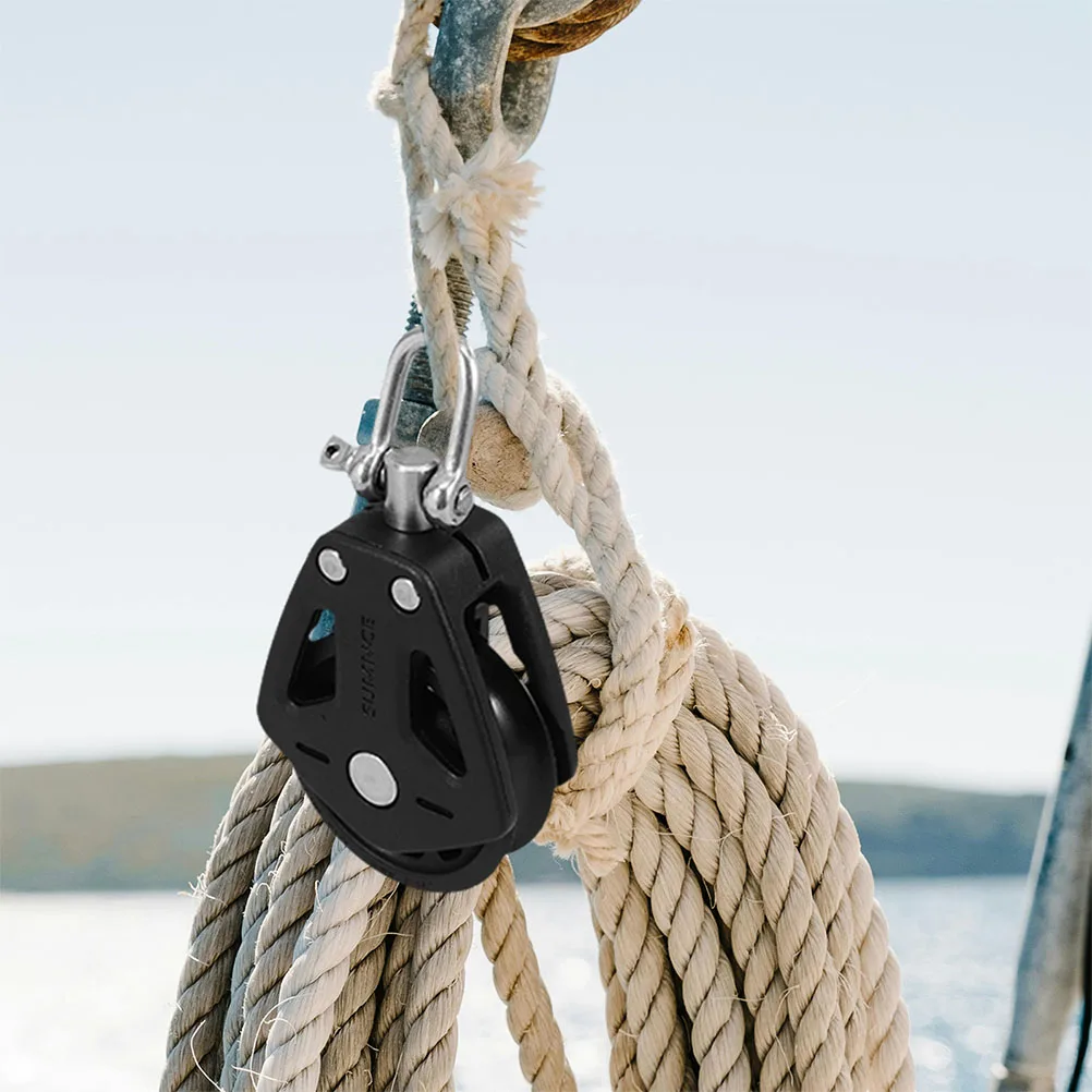 

3pcs Stainless Steel Dual Swivel Pulley Block With Bearing For Sailing Yacht Lifting Pulley System Cable Rope