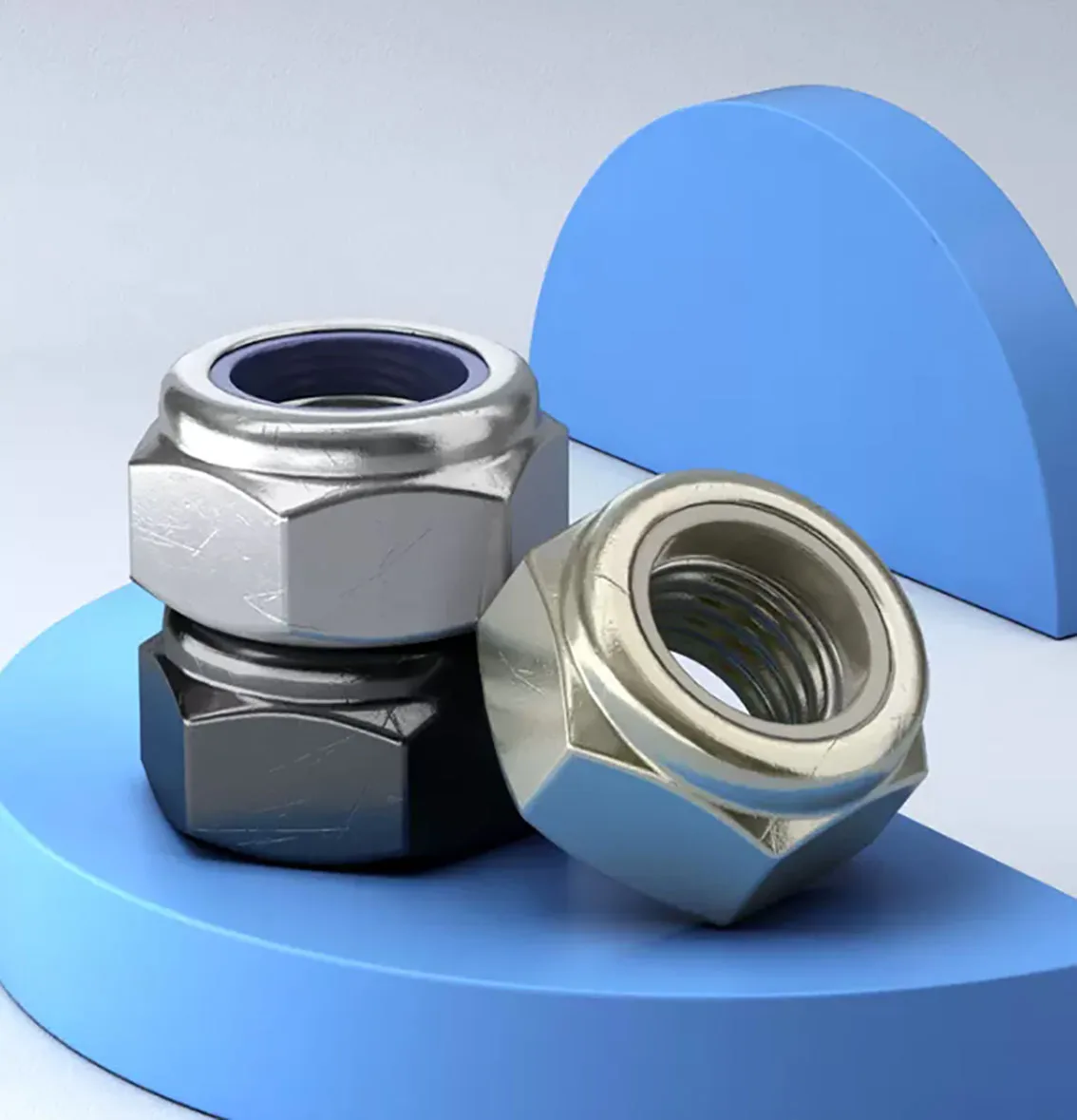 Tuerca de bloqueo de inserción de nailon hexagonal M2 ~ M16, tuercas autoblocantes DIN985, tuerca de bloqueo Nylock hexagonal nilo chapada en Zinc de acero al carbono