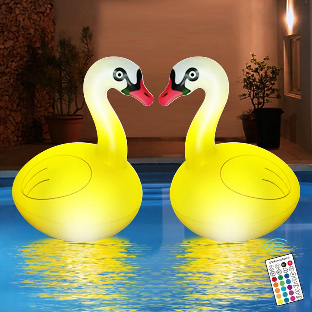 Solar Floating Swan Ballon Light Swimming Pool Light Waterproof for Home Party Garden Holiday Decor