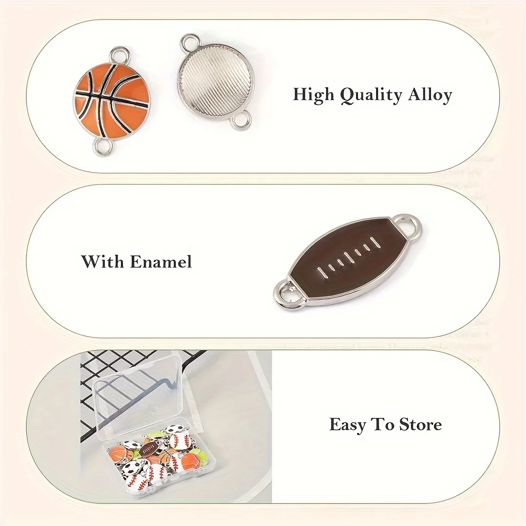 Baseball Football Rugby Alloy Charms Super Bowl Sports Theme Metal Pendants For DIY Craft Necklace Bracelet Jewelry Making