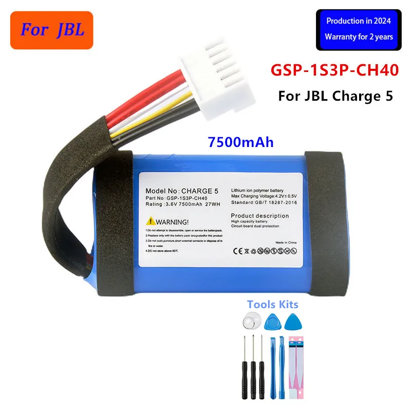 Original GSP-1S3P-CH40 New Replacement 7500mAh For JBL Charge 5 /Charge5 Speaker Replacement Battery +Tools.