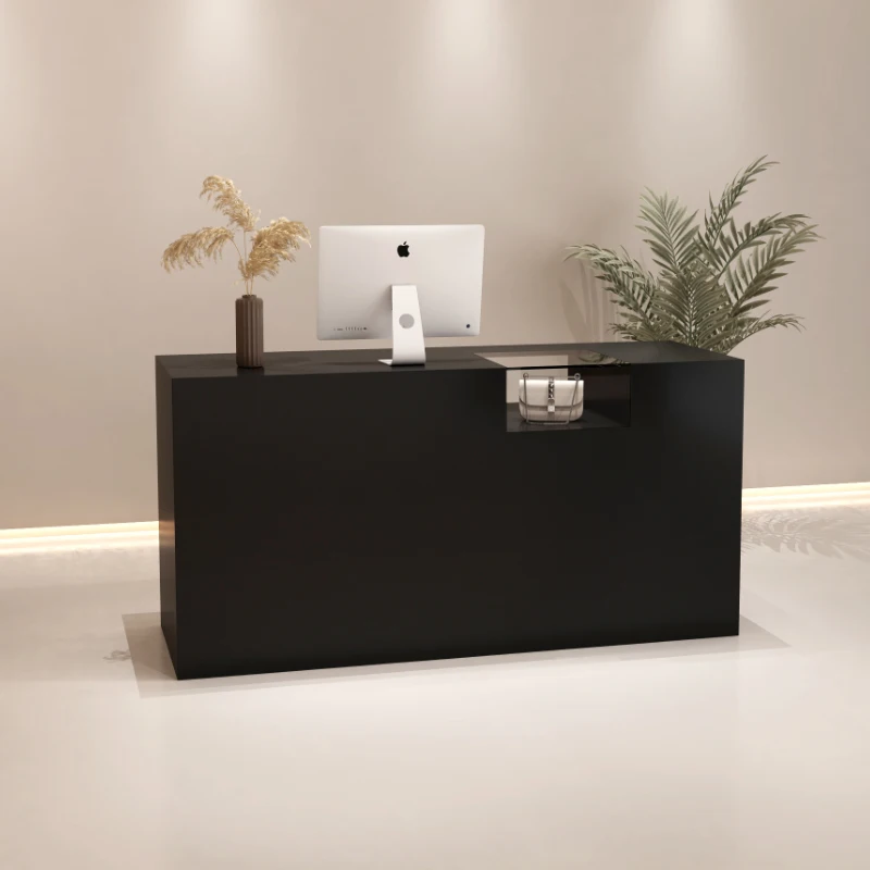 Cashier Black Reception Desk Church Executive Mobile Lectern Modern Counter Office Luxury Recepcja Salon Beauty Furniture