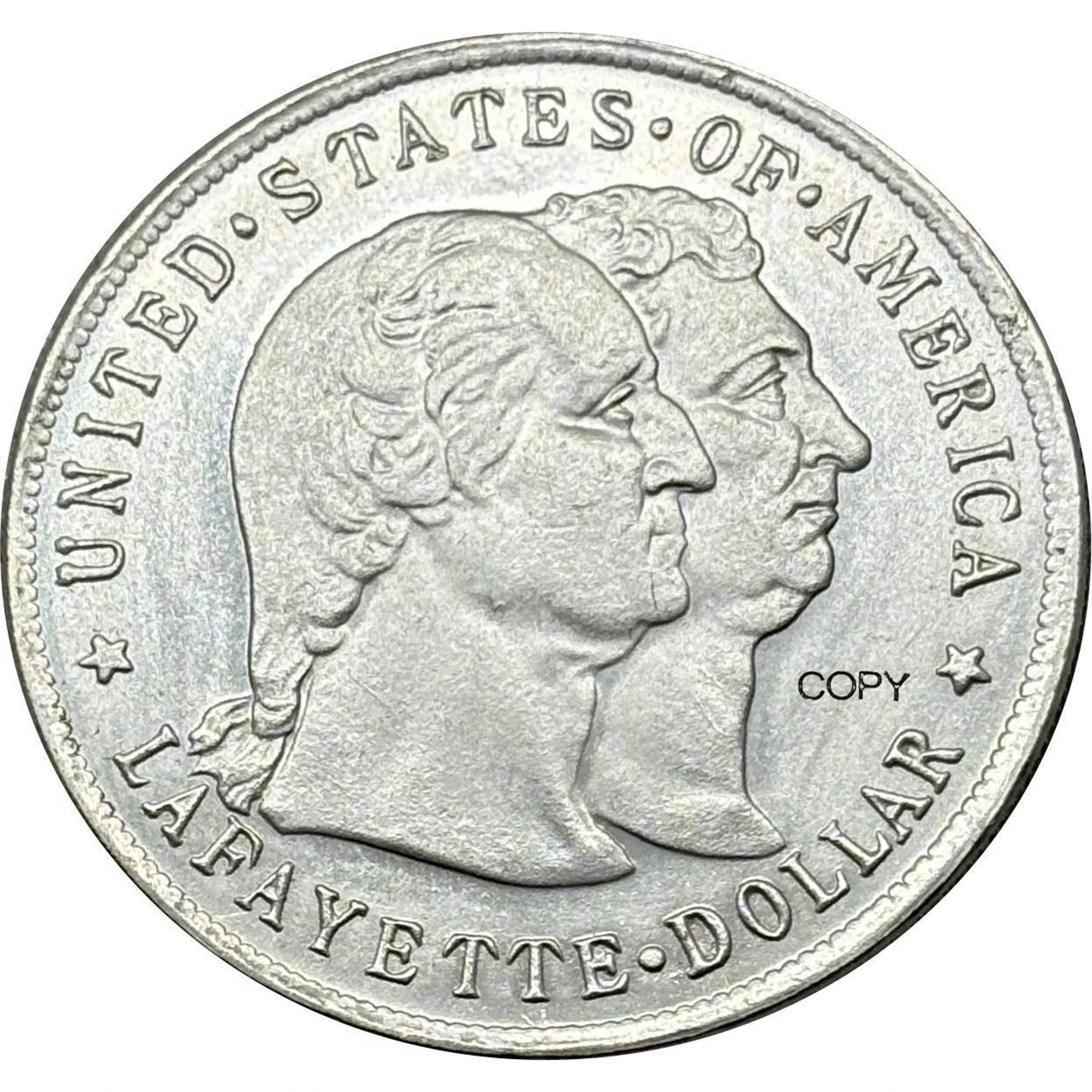 US 1900 LAFAYETTE 1 dólar París República Federal copia chapada en plata moneda conmemorativa de la Segunda Guerra Mundial monedas de colección de Estados Unidos