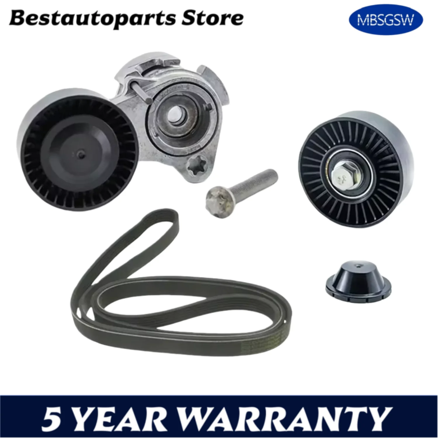 AUTO ENGINE PARTS Belt Tensioner Pulley set For BMW 1 3 5 6 7 X1 X3 X5 Z4 2.5L 3.0L L6 24V GAS 2.5 3.0 L T N52 N53 2004-2013