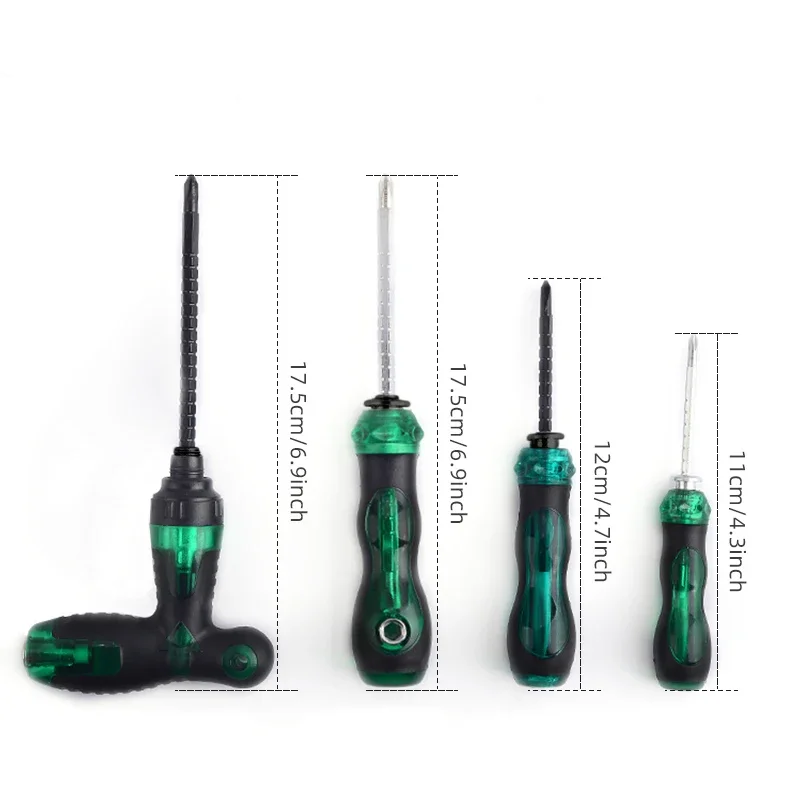 Magnetic Cross Screw Driver Dual Purpose Adjustable Length Screw Multifunctional Household Non Slip Screwdriver Tools