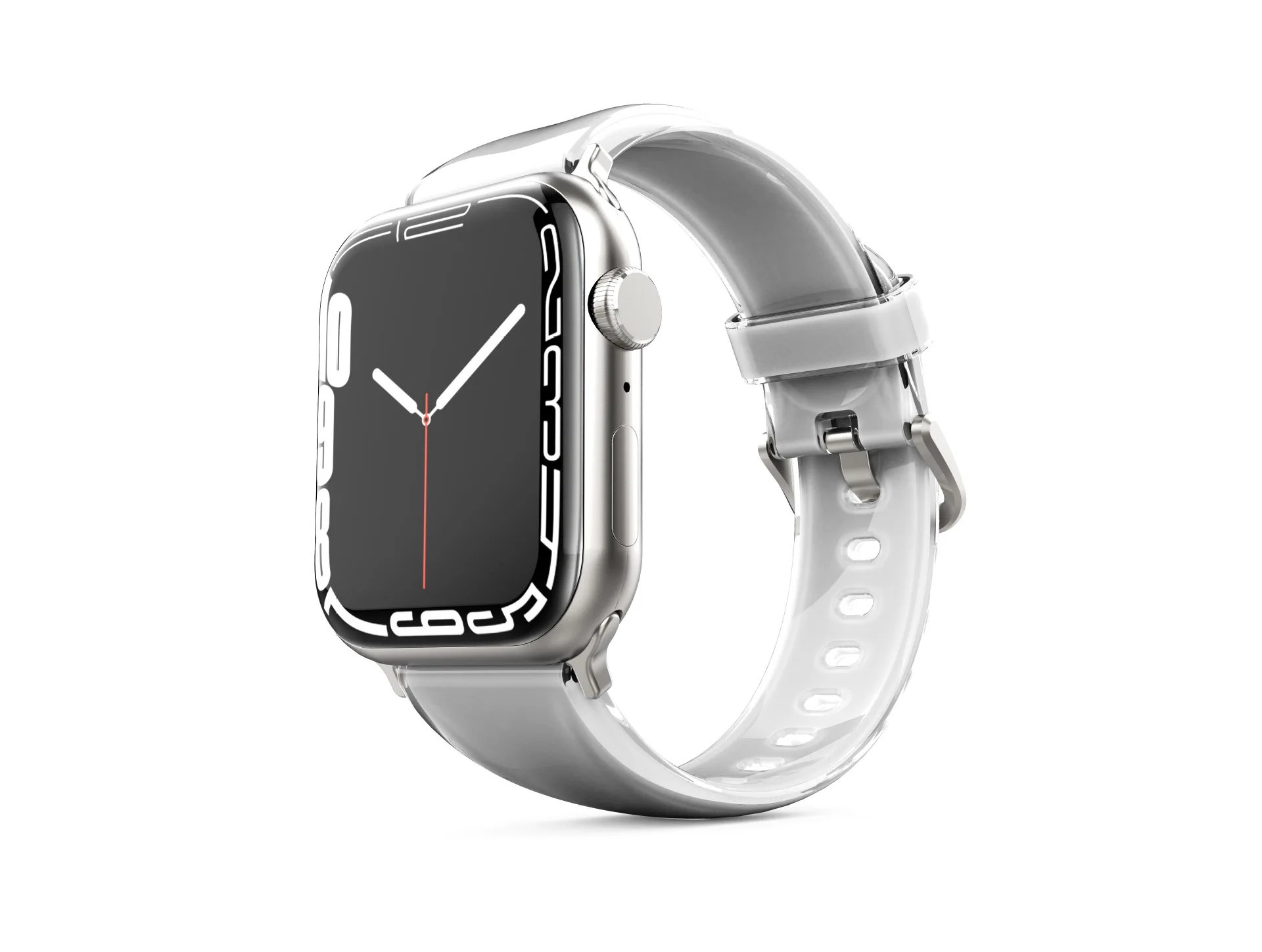 Liquid silicone strap For Apple watch 45 44 41 40 42 38/Ultra 49mm/SE Bracelet For iWatch 8-1 Jelly Clear Candy Color band