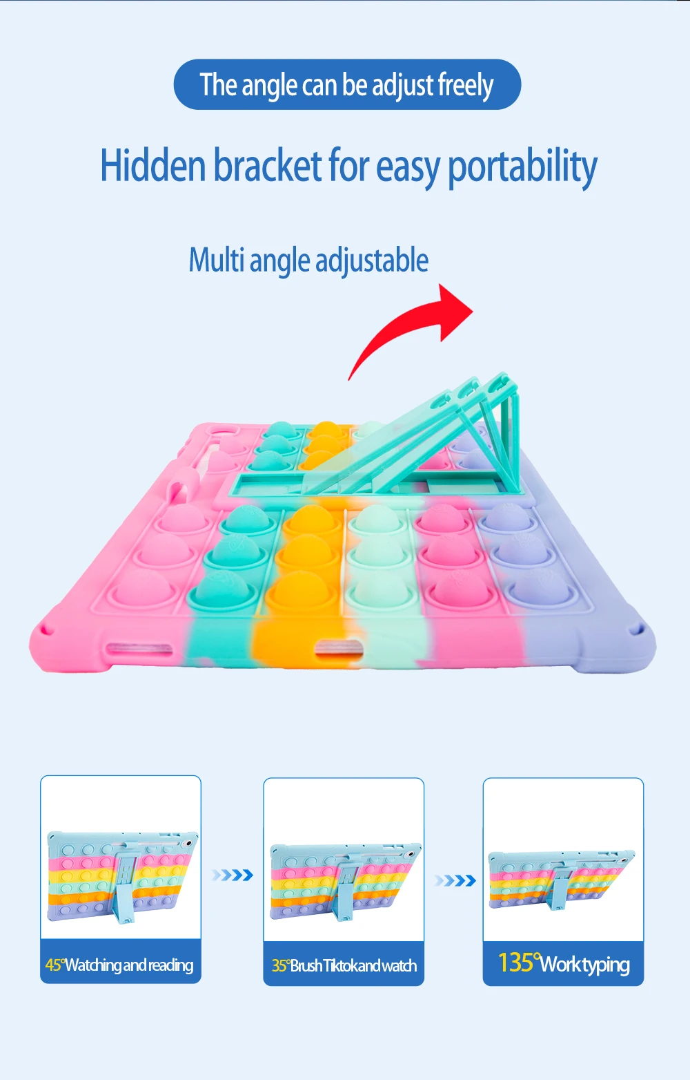 Kids Case For Samsung Galaxy Tab S10 FE Plus 13.1 inch SM-X620 SM-X626B Adjustable Stand Case With Shoulder Strap Soft Silicone