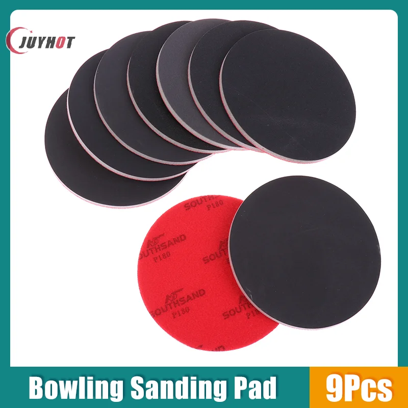 9 Pieces/set Bowling Sanding Pads Resurfacing Polishing Kit Bowling Cleaner Portable Bowling Pad Ball Polishing Cleaner