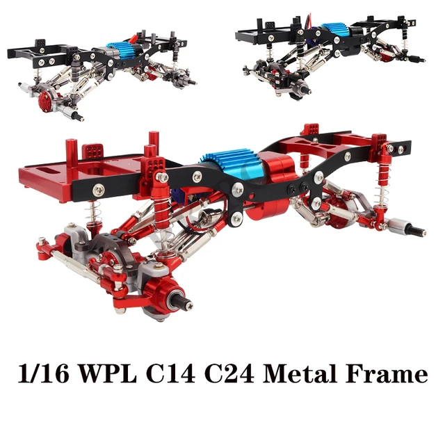 WPL Metal Frame Chassis Kit with Axle Gearbox Shock Tires for 1/16 C14 C24  C24-