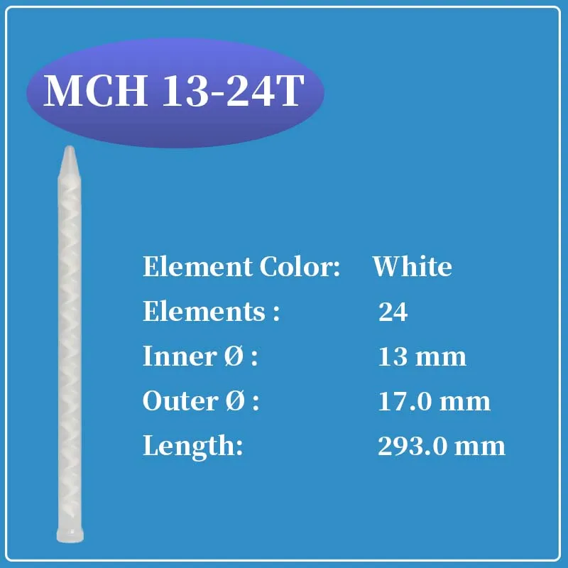 

Смеситель SULZER MIXPAC MCH 13-24T, двухкомпонентная головка для смешивания клея, сопло статического смесителя AB, смесительная насадка 50 шт.