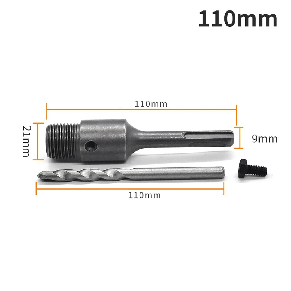 1Set 110/200/320mm Carbide Round Shank Wall Hole Saw Electric Hammer Drill Bit Connecting Rod For Drilling Walls Bricks Concrete