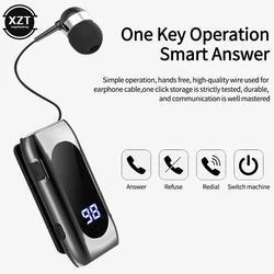 K55 Mini Wireless Bluetooth-Compatible Headset Lavalier Retractable Cable Smart In-ear Single Sport Earphone Led Digital Display