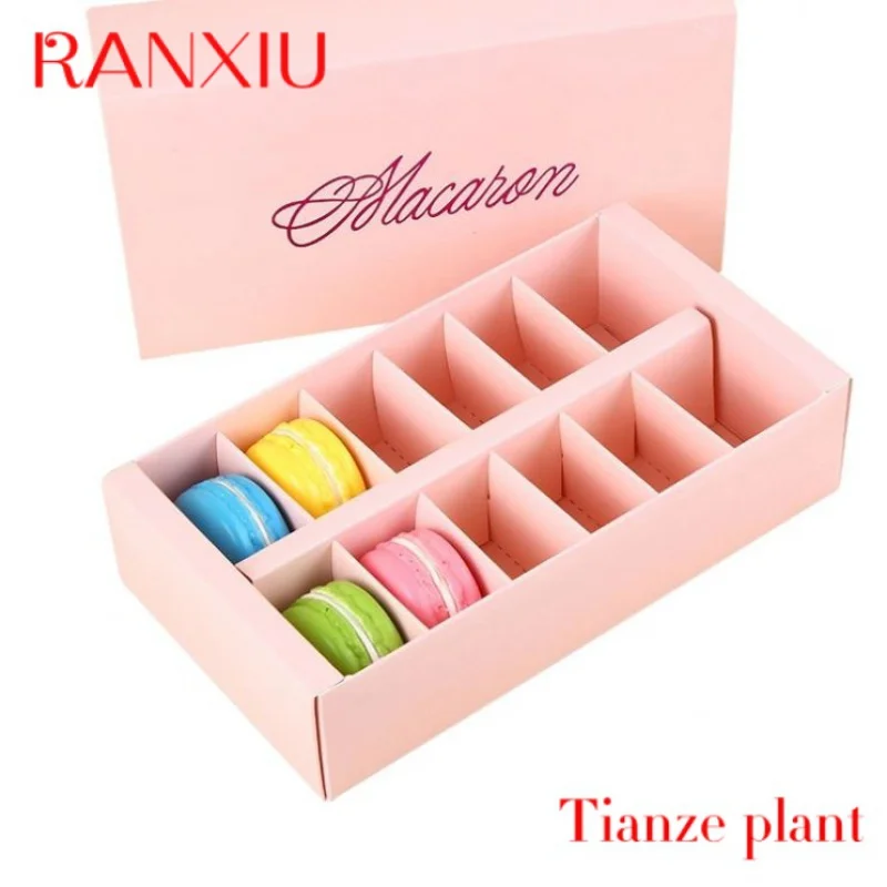 Custom Macaron transparent PVC window-opening box Kraft paper drawer box Baked biscuit moon marcaron cake food packaging box