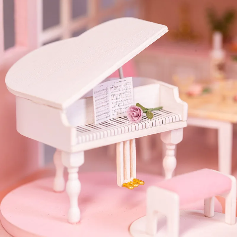 New Arrival Pink DIY Dollhouse Villa Kit-Dreamy Girl's Room Model, Handmade Building Toy & Creative Birthday Gift for Girlfriend