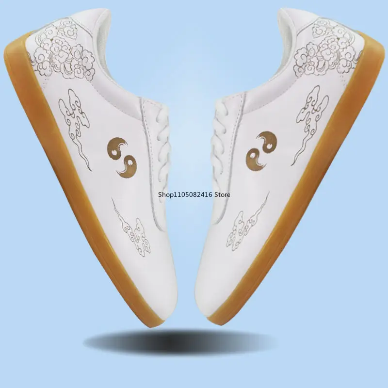 أحذية تاي تشي للرجال والنساء أحذية فنون الدفاع عن النفس الجلدية أحذية رياضية كونغ فو غير قابلة للانزلاق أحذية كونغ فو منخفضة الأعلى الصينية التقليدية