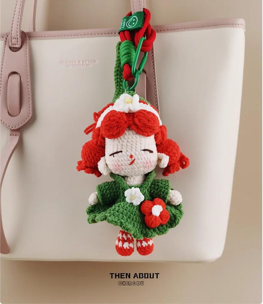 Cute female elf flower doll bag pendant ornaments backpack bag pendant handmade gift.