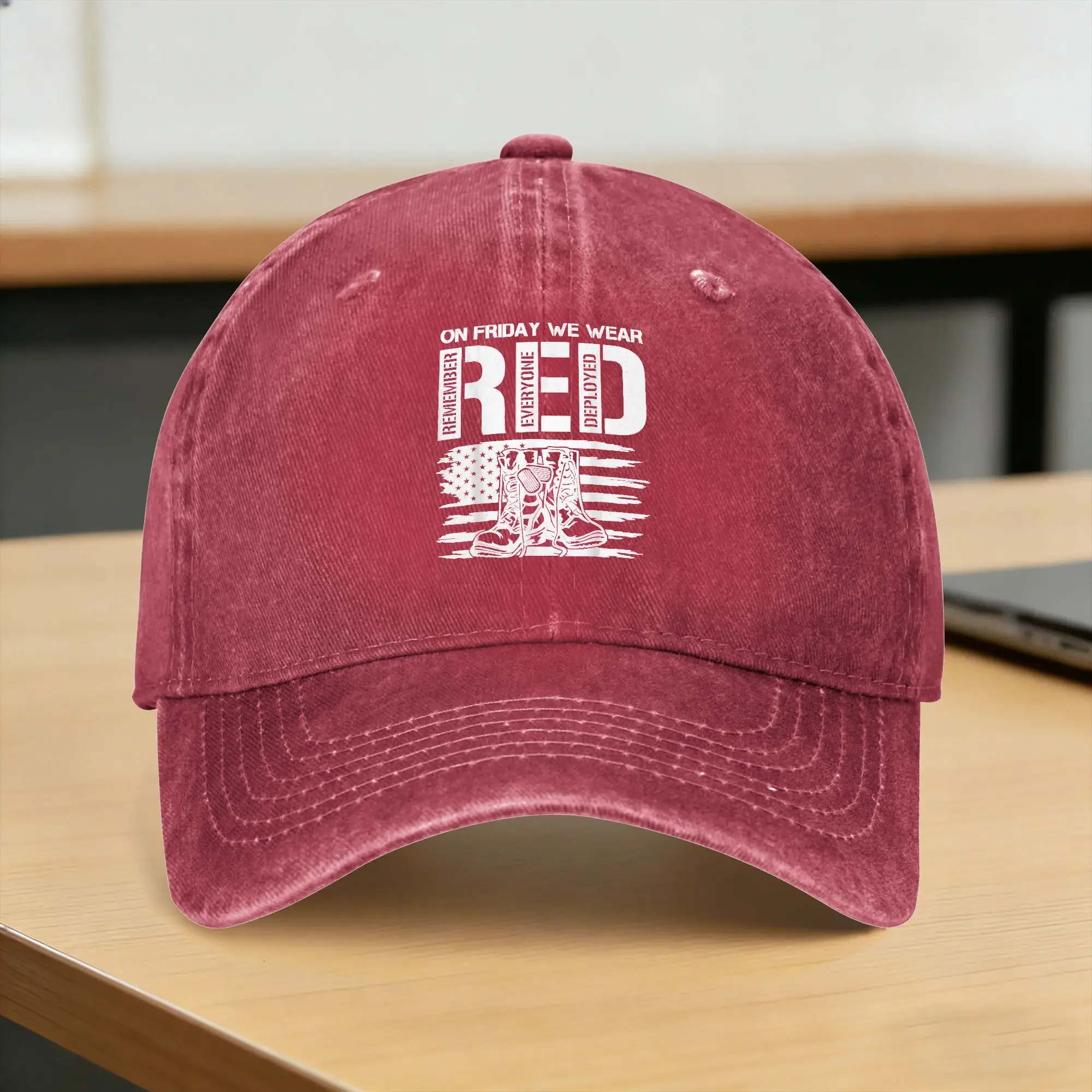 On Friday We Wear Red Friday Military Support Troops US Flag Casual Baseball Cap Summer Trucker Hat Sunscreen Gym Hip Hop Hats