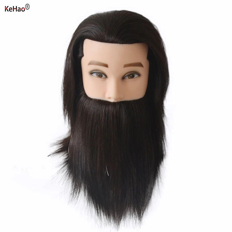 Male Mannequin Head With 100% Remy Human Hair Black For Practice Hairdresser Cosmetology Training Doll Head For Hair Styling