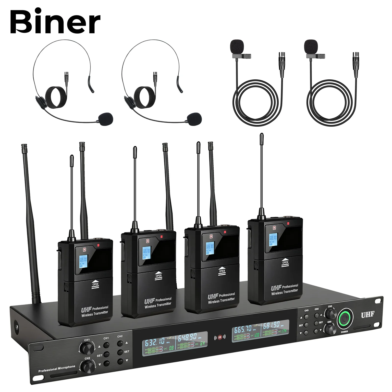 422 Portable Wireless Microphone System Stage Lapel Headset Lavalier Microphone With Bodypack Transmitter