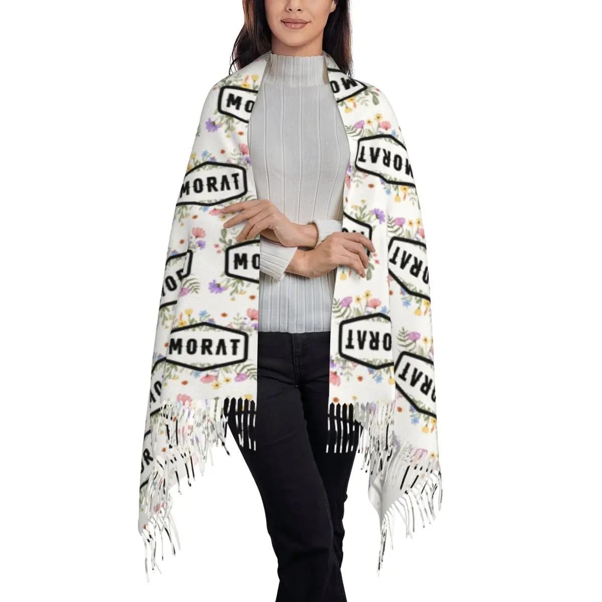 Morat Pop Band Tour Music Scarf Tassel Scarves Women Soft Warm Shawls and Wraps Large Fall Winter Shawl Wrap