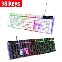 98 Keys Mechanical Keyboard USB Wired Gaming Keyboard with 7 Color Lights Backlit for Laptops Computer Gamer Ergonomic Keyboard