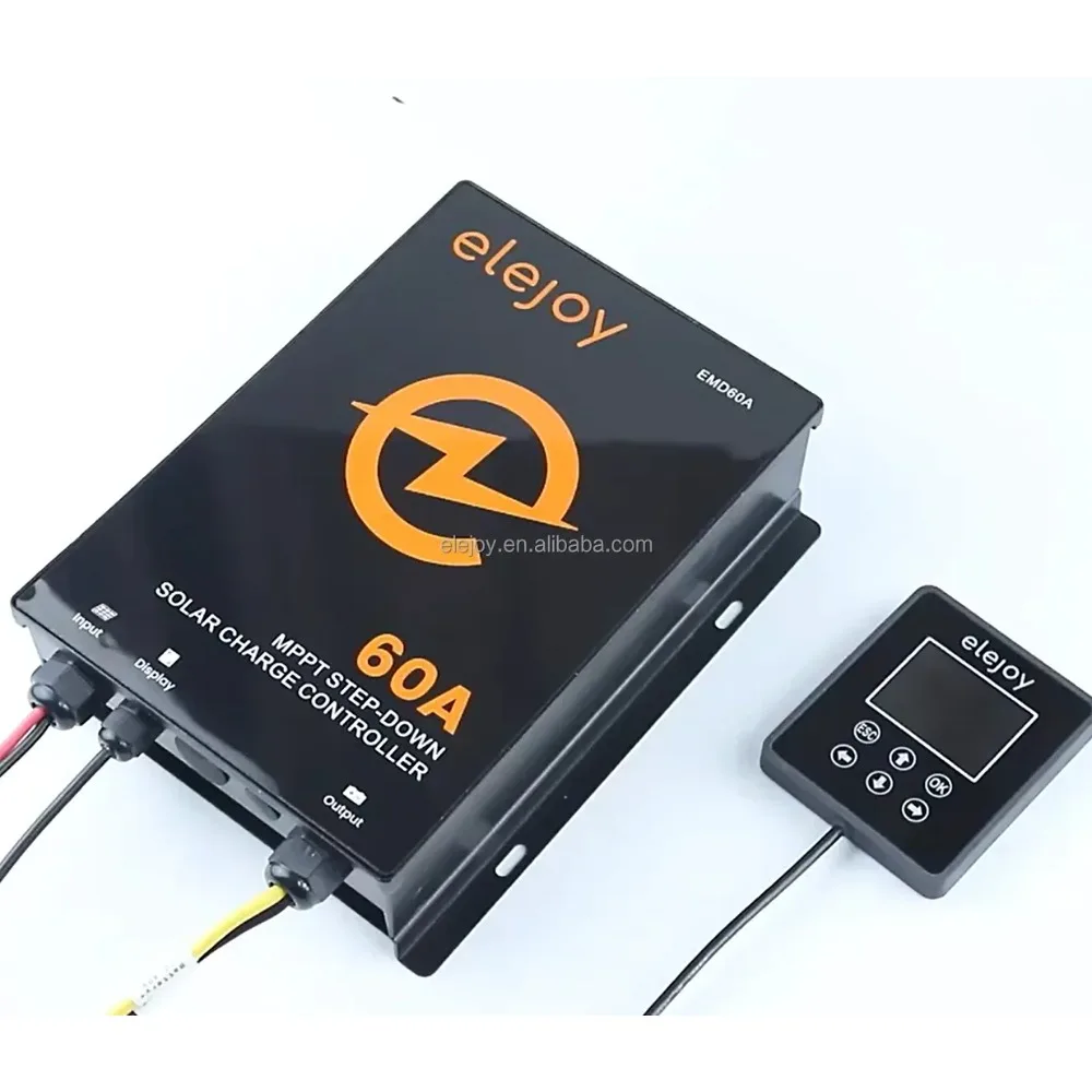 AvaCorePremium Products CE Certified ELEJOY EMD60A 2700W Adjustable MPPT Solar Charge Controller 12/24/36/48V 99% LCD Display 5