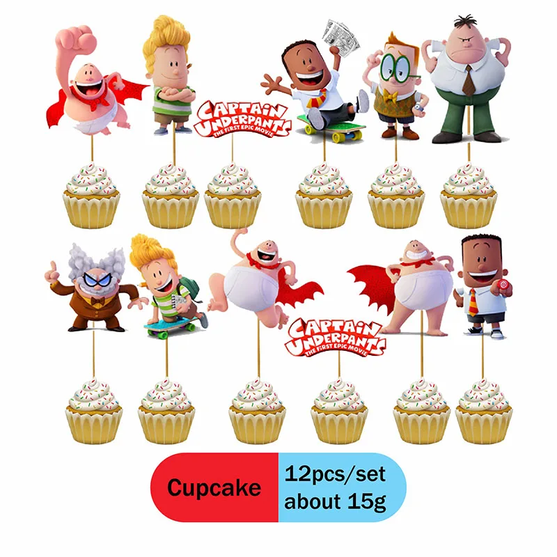 Captain Underpant Theme Kid Birthday Party Decorations Paper Plate Cup Number Balloons Disposable Tableware Baby Shower Supplies