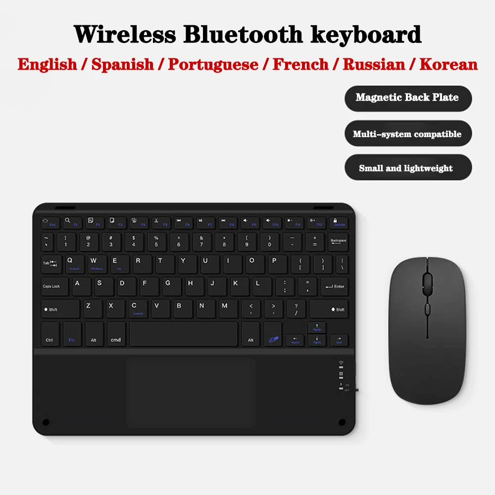 

Wireless Bluetooth Touch Keyboard For iPad Phone Tablet Portable Bluetooth Keyboard and Mouse For Samsung Xiaomi Lenovo Android