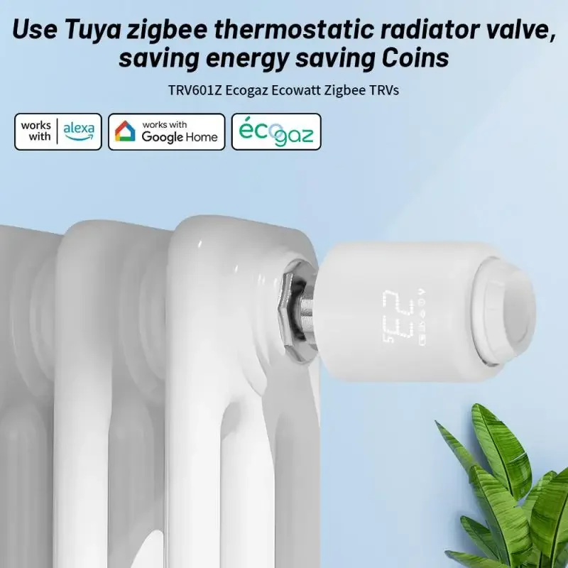 Tuya zigbee3.0 termostato inteligente atuador do radiador trv controlador de válvula termostática funciona com alexa google home alice