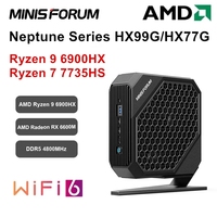 MinisForum HX99G HX77G Mini PC Gamer AMD Ryzen 9 6900HX 7735HS Radeon RX 6600M 8G Windows 11 DDR5 PCIE4.0 2xUSB4 Gaming Computer