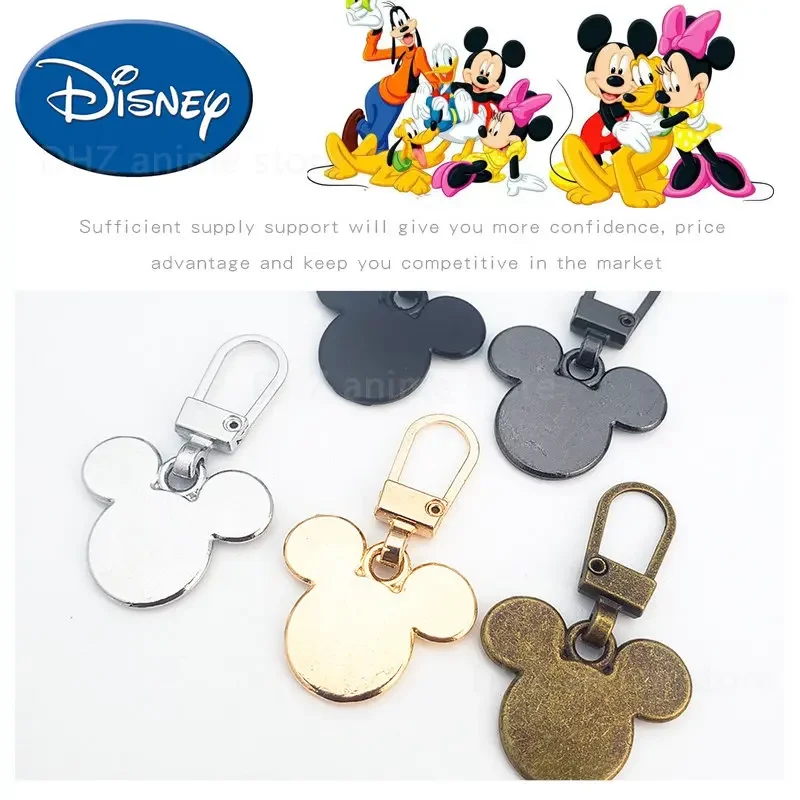 Disney-tirador deslizante de cremallera de Mickey Mouse para niños, Kit de reparación de cremallera instantánea de Anime lindo, reemplazo de hebilla