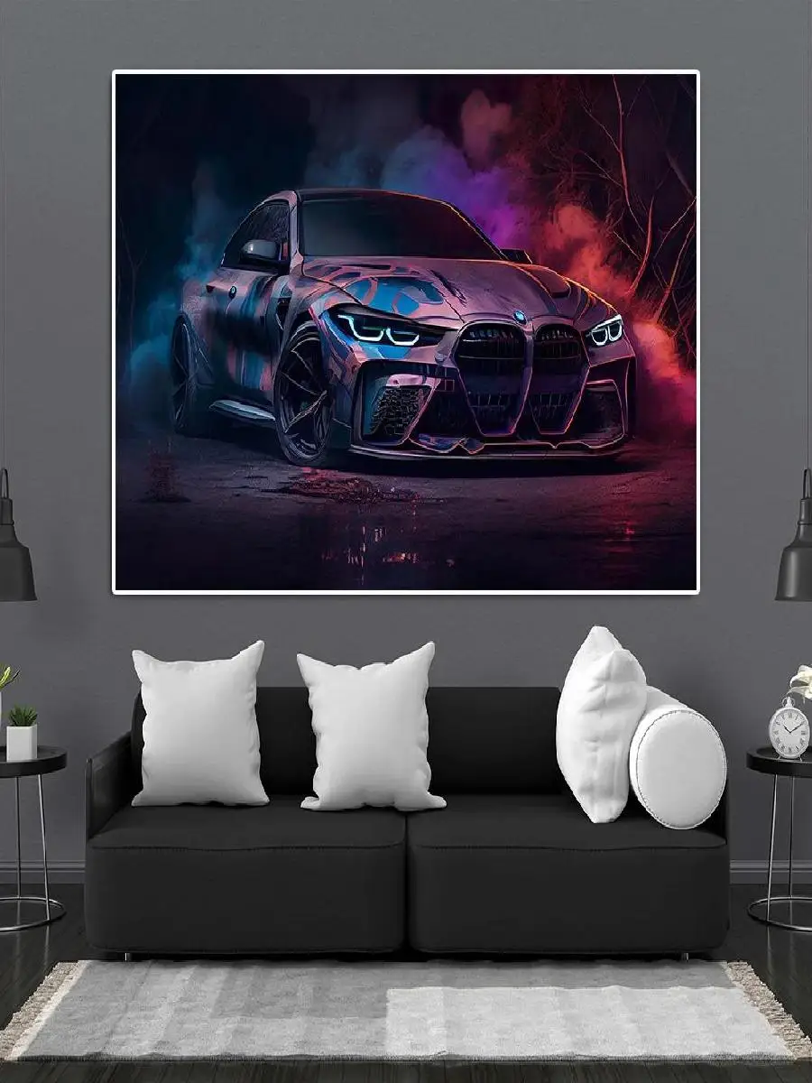 Fashion Sports Car M Graffiti Canvas Painting Luxury Racing E Comic Poster And Print Modern Supercar Club Wall Art Room Decor